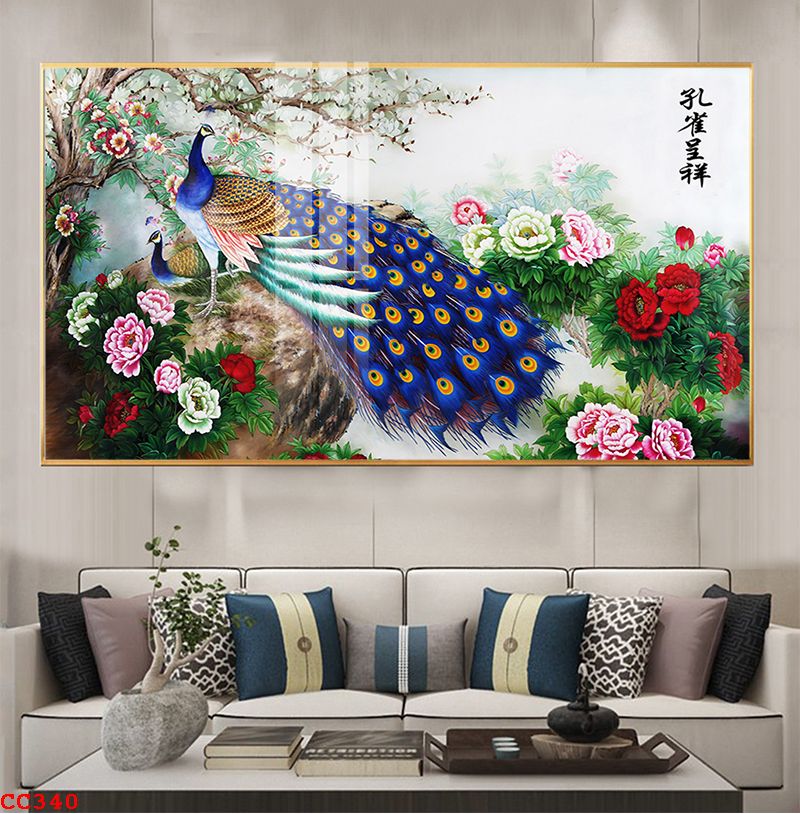 mau-tranh-trang-guong-chim-cong-340