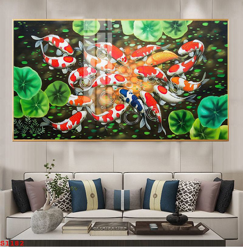 tranh-trang-guong-phong-thuy-ca-chep-hoa-sen-s1182